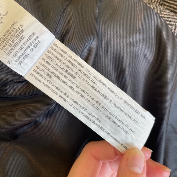 Abercrombie & Fitch wool blend herringbone Dad coat - Picture 5 of 6